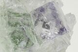 Purple & Green Cubic Fluorite with Quartz - China #205575-2